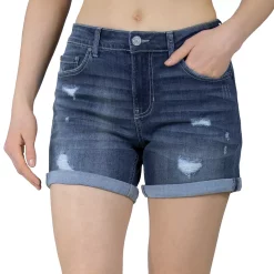 Alternative view of Juniors' Indigo Rein Mid-Rise Midi Jean Shorts
