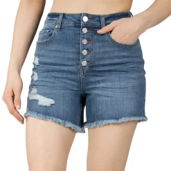Juniors' Indigo Rein Mid-Rise Midi Jean Shorts