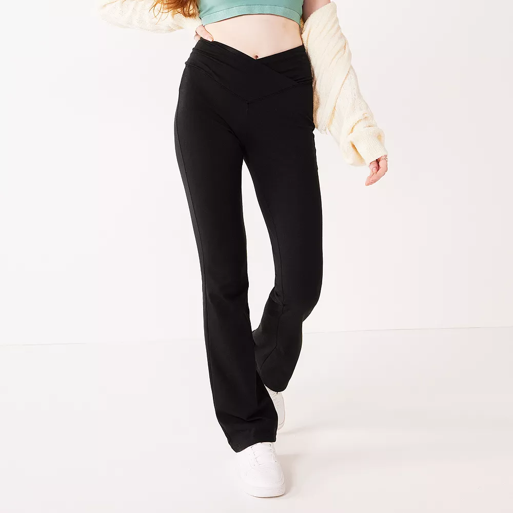 Juniors' SO® Crossover Waistband Flare Legging 2 Juniors' SO® Crossover Waistband Flare Legging - Image 2