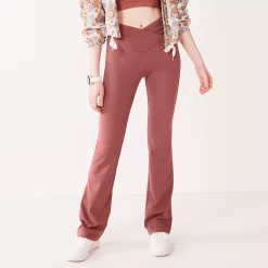 Juniors' SO® Crossover Waistband Flare Legging 13 Juniors' SO® Crossover Waistband Flare Legging -Cuddl Duds SHOP 5501563 Shabby Mauve