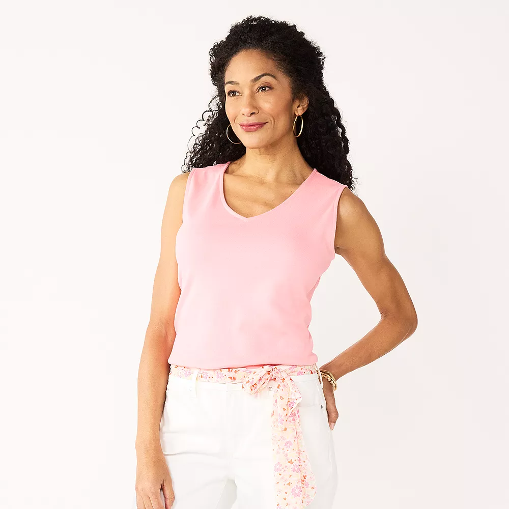 Women's Croft & Barrow® Soft V-Neck Tank 1 Women's Croft & Barrow® Soft V-Neck Tank