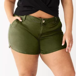 Alternative view of Juniors' Plus Size SO® Solid Chino Midi Shorts
