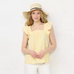 Alternative view of Women's LC Lauren Conrad Ruffled Sleeve Cross-Back Top
