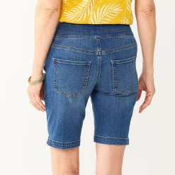 Women's Croft & Barrow® Pull-On Bermuda Jean Shorts -Cuddl Duds SHOP 5523581 ALT