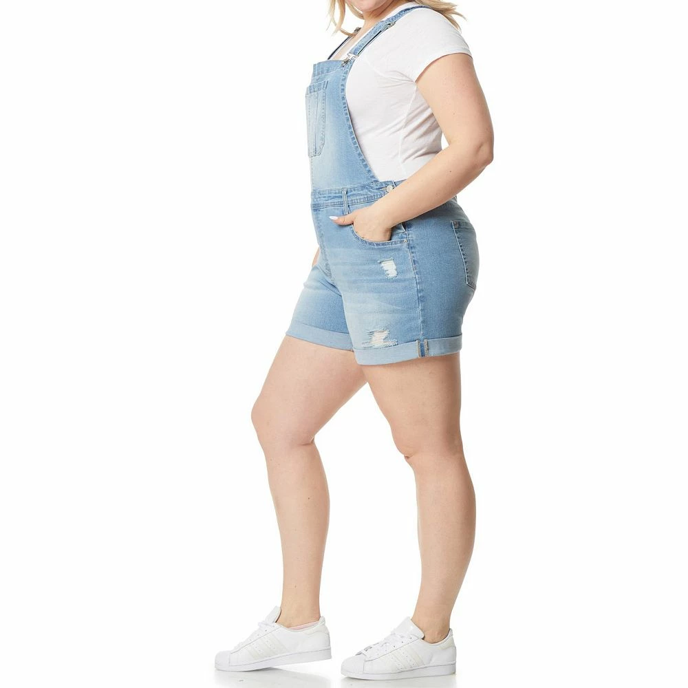 Juniors' Plus Size WallFlower Insta Stretch Tomboy Shortalls 5 Juniors' Plus Size WallFlower Insta Stretch Tomboy Shortalls - Image 5