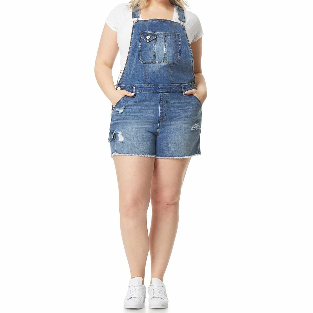 Juniors' Plus Size WallFlower Insta Stretch Tomboy Shortalls 1 Juniors' Plus Size WallFlower Insta Stretch Tomboy Shortalls