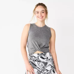 Alternative view of Juniors' SO® Twist Front Tank Top