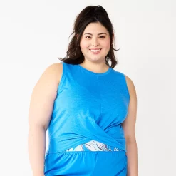 Juniors' Plus Size SO® Solid Cropped Twist-Front Tank 10 Juniors' Plus Size SO® Solid Cropped Twist-Front Tank -Cuddl Duds SHOP 5526785 Duchess Blue