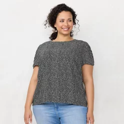 Alternative view of Plus Size LC Lauren Conrad Rumpled Short Sleeve Tee