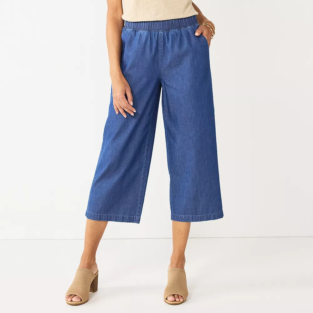 Petite Croft & Barrow® Wide-Leg Crop Pants 1 Petite Croft & Barrow® Wide-Leg Crop Pants