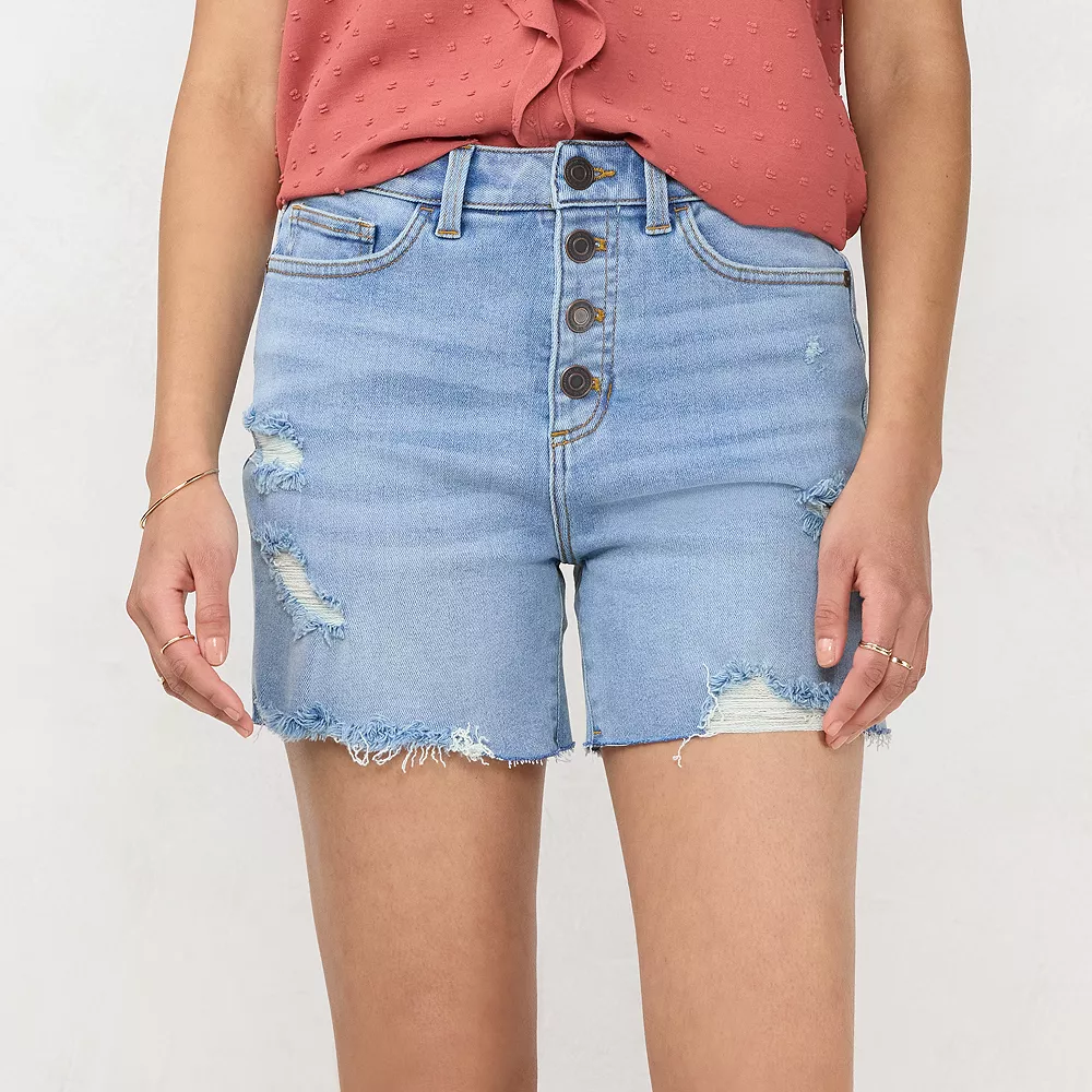 Women's LC Lauren Conrad Super High Rise Cut-Off Denim Shorts 1 Women's LC Lauren Conrad Super High Rise Cut-Off Denim Shorts
