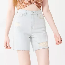 Alternative view of Juniors' SO® High Waisted Dad Shorts