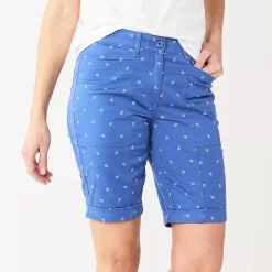 Women's Croft & Barrow® Comfort Waist Chino Shorts 15 Women's Croft & Barrow® Comfort Waist Chino Shorts -Cuddl Duds SHOP 5542743 Anchor Print