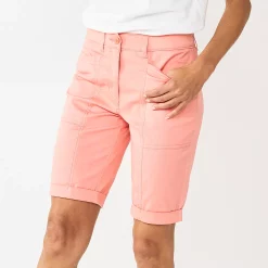 Women's Croft & Barrow® Comfort Waist Chino Shorts 16 Women's Croft & Barrow® Comfort Waist Chino Shorts -Cuddl Duds SHOP 5542743 Coral