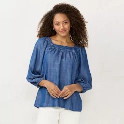 Women's LC Lauren Conrad Squareneck Peasant Top 15 Women's LC Lauren Conrad Squareneck Peasant Top -Cuddl Duds SHOP 5546488 Dark Wash