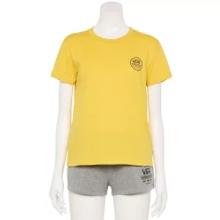 Juniors' Vans Yellow "Off The Wall" Logo Graphic Tee