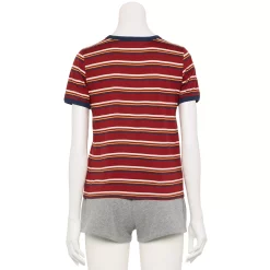 Alternative view of Juniors' Vans Small "Vans" Logo Striped Tee