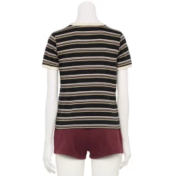 Alternative view of Juniors' Vans Striped Small "Vans" Logo Tee