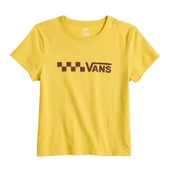 Juniors' Vans Yellow "Vans" Logo Graphic Tee -Cuddl Duds SHOP 5549305 ALT5