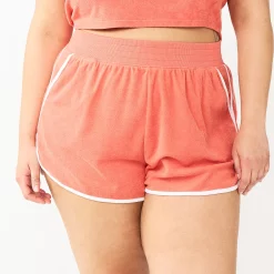 Juniors' Plus Size SO® Towel Terry Dolphin Shorts