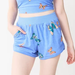 Juniors' SO® Towel Terry Dolphin Shorts 15 Juniors' SO® Towel Terry Dolphin Shorts -Cuddl Duds SHOP 5554414 Peri Butterfly