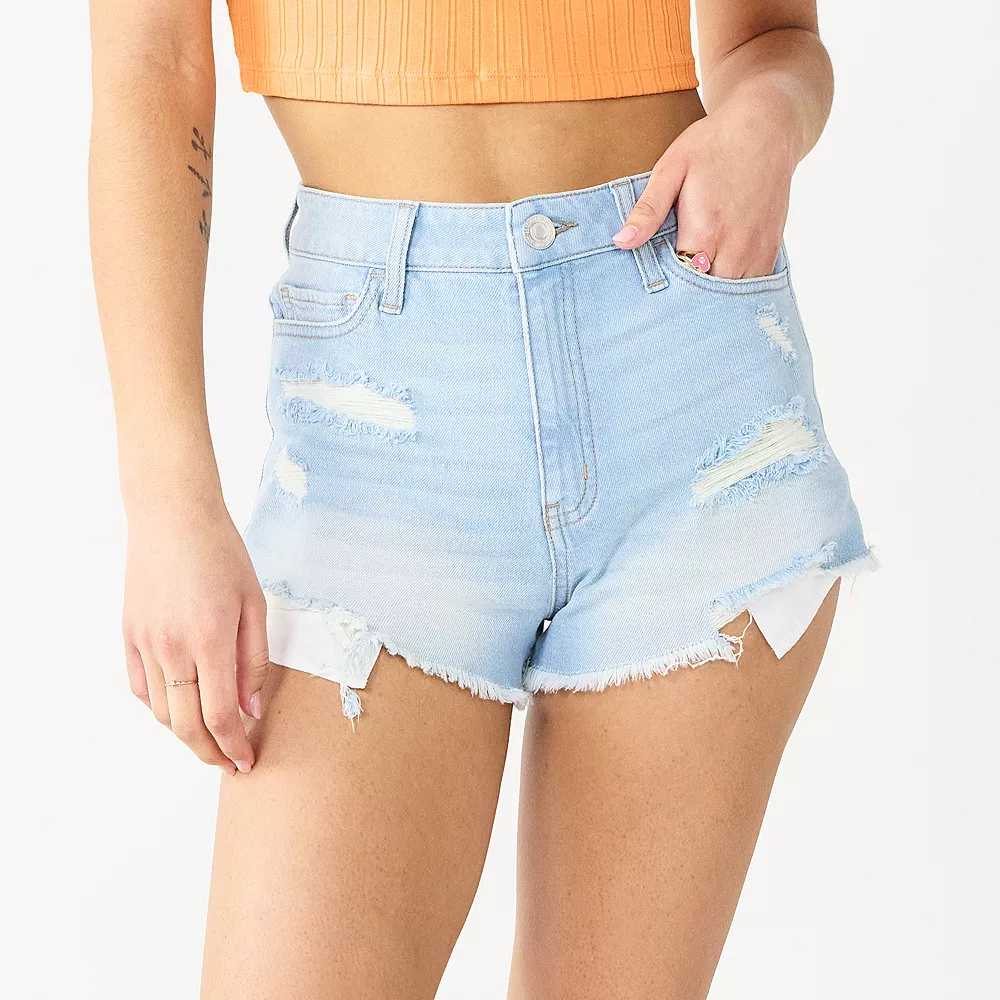 Juniors' SO® Super High-Rise Cutoff Shortie Shorts 1 Juniors' SO® Super High-Rise Cutoff Shortie Shorts