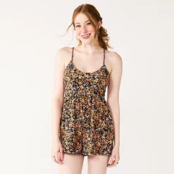 Alternative view of Juniors' SO® Scoopneck Skater Fit Romper