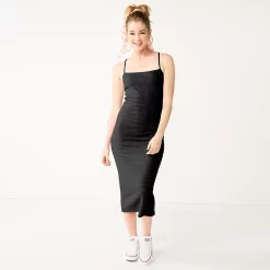 Juniors' SO® Strappy Bodycon Midi Dress 11 Juniors' SO® Strappy Bodycon Midi Dress -Cuddl Duds SHOP 5559449 Black Luxe