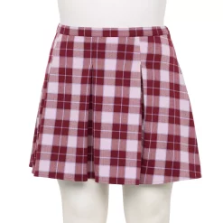 Juniors' Plus Size SO® Pleated Flare Mini Skirt -Cuddl Duds SHOP 5559786 Lilac Plaid
