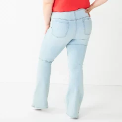 Alternative view of Juniors' Plus Size SO® High-Rise Seamed Flare Leg Jeans
