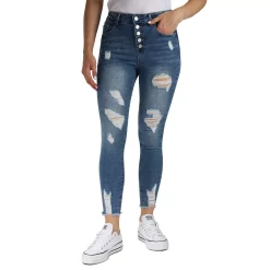 Juniors' Indigo Rein High-Rise Destructed Skinny Jeans 7 Juniors' Indigo Rein High-Rise Destructed Skinny Jeans -Cuddl Duds SHOP 5563702 Newton