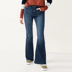 Juniors' SO® High-Rise Flare Jeans -Cuddl Duds SHOP 5568303 Dark