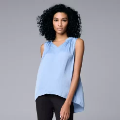 Women's Simply Vera Vera Wang Pleated Tank -Cuddl Duds SHOP 5568467 Vera Sky Blue