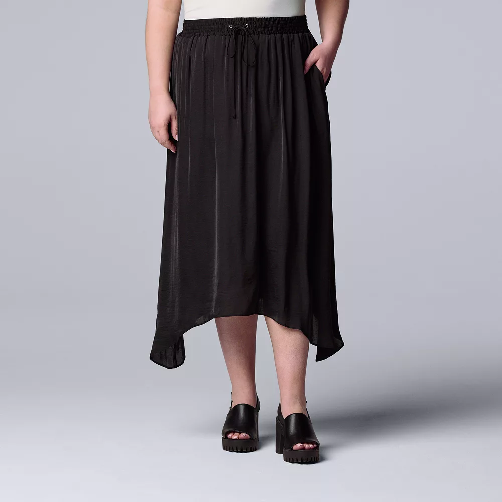 Plus Size Simply Vera Vera Wang Print Shark-Bite Hem Midi Skirt 2 Plus Size Simply Vera Vera Wang Print Shark-Bite Hem Midi Skirt - Image 2