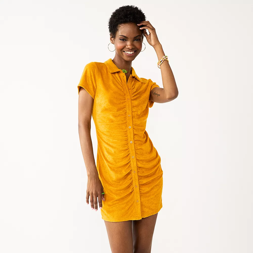Juniors' SO® Ruched Button-Down Bodycon Dress 7 Juniors' SO® Ruched Button-Down Bodycon Dress - Image 7