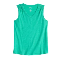 Women's Croft & Barrow® Smocked-Shoulder Tank -Cuddl Duds SHOP 5573123 ALT5