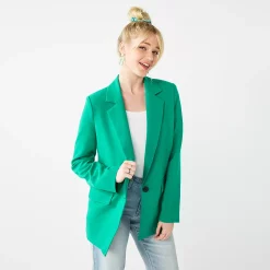 Juniors' SO® Oversized Blazer 7 Juniors' SO® Oversized Blazer -Cuddl Duds SHOP 5575915 Emerald