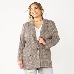 Alternative view of Juniors' Plus Size SO® Oversized Blazer with Pockets