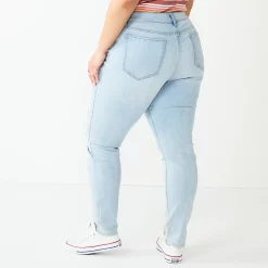 Alternative view of Juniors' Plus Size SO® Destructed High-Rise Skinny Jeans