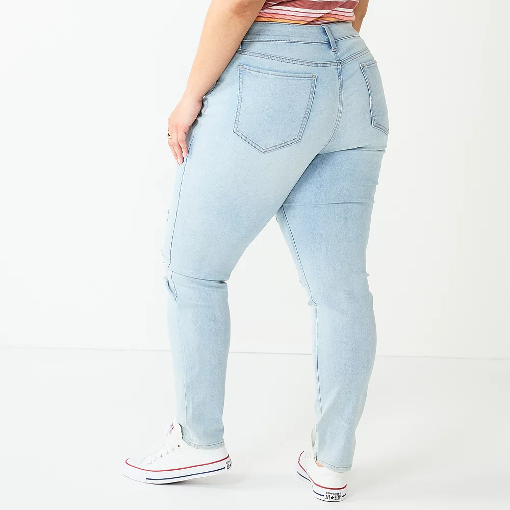 Juniors' Plus Size SO® Destructed High-Rise Skinny Jeans 2 Juniors' Plus Size SO® Destructed High-Rise Skinny Jeans - Image 2