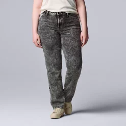 Alternative view of Women's Simply Vera Vera Wang Relaxed Straight Jeans