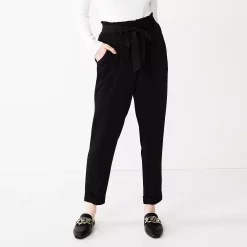 Alternative view of Juniors' SO® High-Rise Paperbag Tapered Leg Pants