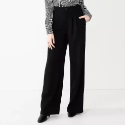 Alternative view of Juniors' SO® Solid High-Rise Wide Leg Trousers
