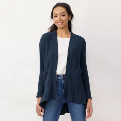 Alternative view of Women's LC Lauren Conrad Ruffle-Hem Layering Cardigan