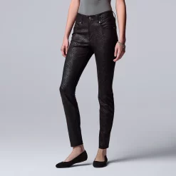 Women's Simply Vera Vera Wang High-Rise Ponte Skinny Pants 9 Women's Simply Vera Vera Wang High-Rise Ponte Skinny Pants -Cuddl Duds SHOP 5577522 Black Pythons