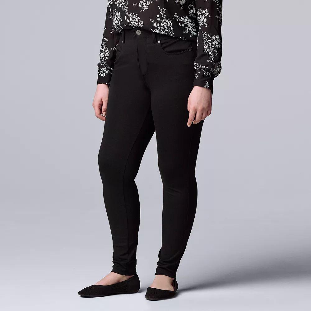 Women's Simply Vera Vera Wang High-Rise Ponte Skinny Pants 2 Women's Simply Vera Vera Wang High-Rise Ponte Skinny Pants - Image 2