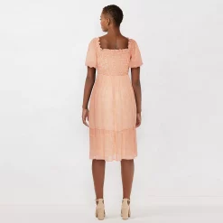 Women's LC Lauren Conrad Puff-Sleeve Smocked Midi Dress 10 Women's LC Lauren Conrad Puff-Sleeve Smocked Midi Dress -Cuddl Duds SHOP 5577677 ALT3