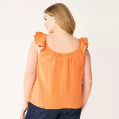 Plus Size Sonoma Goods For Life® Ruffle Tank Top 9 Plus Size Sonoma Goods For Life® Ruffle Tank Top -Cuddl Duds SHOP 5578985 ALT