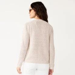 Women's Croft & Barrow® Shaker Cardigan Sweater -Cuddl Duds SHOP 5579048 ALT