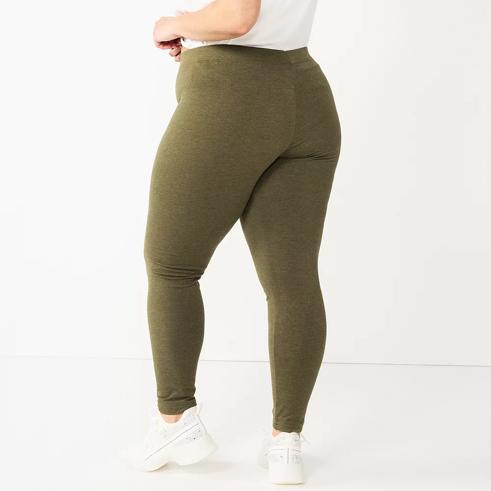 Juniors' Plus Size SO® Solid High-Rise Leggings 6 Juniors' Plus Size SO® Solid High-Rise Leggings - Image 6